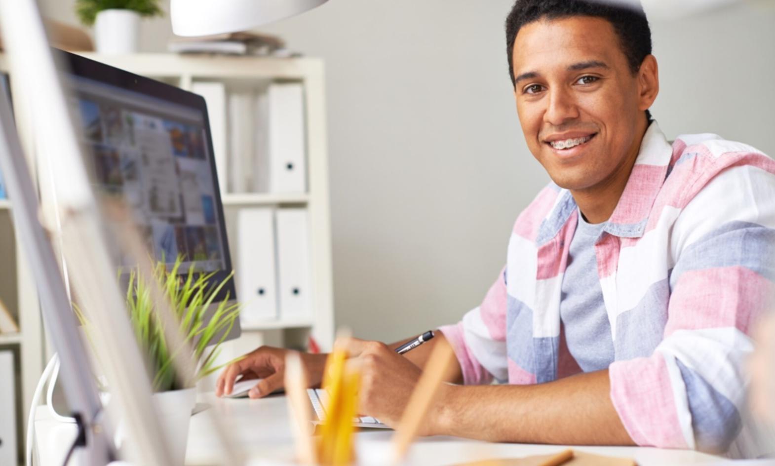 Professional workspace showing financial analysis and investment research materials